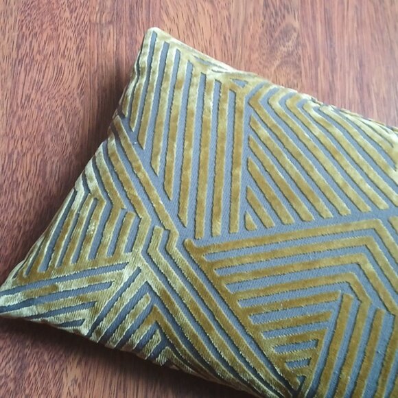 Geometric Gold and Silver Throw Pillow - Picture 4 of 4